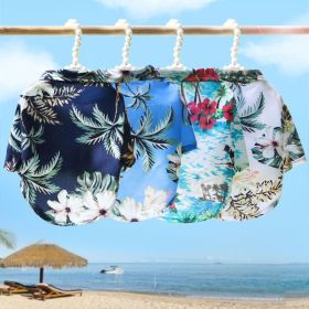 Hawai Beach clothing for Pet Dog  T-Shirts Cute for Small to Medium Dog s Cool Summer Vest Camp Shirt Clothes; dog clothes (colour: Coconut tree shirt black, size: XS (about 2-3 kg pet))