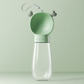 Portable Dog Water Bottle 2 In 1 Water Bottle Dispenser With Food Container Leak Proof Travel Water Bottle For Walking Hiking & Travel Feeder Bowl (Color: Green, size: 600ML)