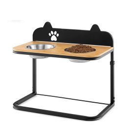 Raised Pets s Dog Feeding Station Elevated Pet Feeder (type: Style A, Color: Black & Natural)