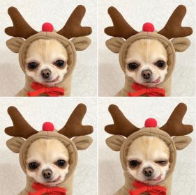 Chrimas Dog Winter Warm Clothing Cute Plush Coat Hoodies Pet Costume Jacket For Puppy  French Bulldog Chihuahua Small Dog Clothing (Color: coffee, size: XS)