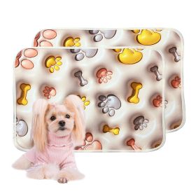 Qeils Reusable Puppy Pads Washable Pee Pads for Dogs 2 Pcs 18"x24" 3D Printed Super Absorbent Leakproof Training Pads Non-Slip Potty Pads (colour: Dog Claw, size: 18"*24"(2 Pcs))