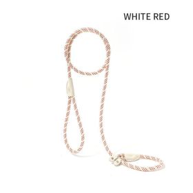 Dog Rope Pulling Rope Puppy Strap Traction Rope Heavy Duty Belt Large Leash Collar Strap Training Harness Hands-Free Leash For Small Dogs Multicolor (Color: White Red, size: 1.8x1)