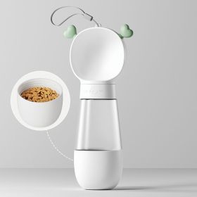Portable Dog Water Bottle 2 In 1 Water Bottle Dispenser With Food Container Leak Proof Travel Water Bottle For Walking Hiking & Travel Feeder Bowl (Color: White, size: Water and food)