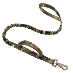 k9 leash Bungee Leash Tactical Leash Nylon Adjustable Tactical Leash for Dogs Quick Release Military Dog Leash with 2 Control Handle Bungee trap (Specifications (length * width): 100-150cm, colour: Military green)
