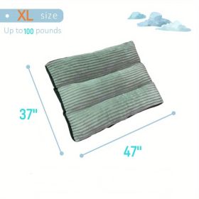 Up to 100 lbs Dog Mat Sleeping Dog Mattress Floor Mat Removable & Washable Dog Kennel Large Dog Kennel Pet Pad Dog Mat Soft Comfortable Bed (Color: Green, size: 47''*37''*4'' up to 100lbs)