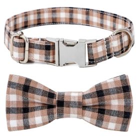Plaid Dog Collar with Bow Pet Gift Adjustable Soft & Comfy Bowtie Collars for S/M/L Dogs (colour: Style 4, size: S 2.0x40cm)