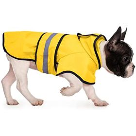 Reflective Dog Raincoat Hooded Slicker Poncho for Small to X-Large Dogs & Puppies; Waterproof Dog Clothing (Color: Safety Orange, size: X-Large)