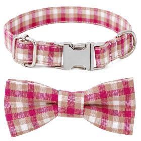 Plaid Dog Collar with Bow Pet Gift Adjustable Soft & Comfy Bowtie Collars for S/M/L Dogs (colour: Style 3, size: L 3.0x60cm)