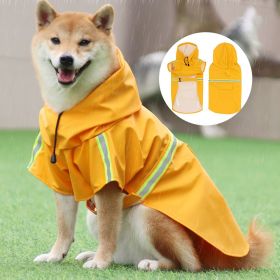 large & small dog raincoat cloak type reflective strip pet raincoat windproof rainproof dog hooded raincoat (colour: Blue, size: L (3-5kg))