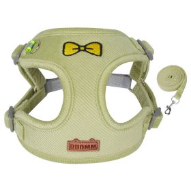 dog Harnesses & dog leash set; Pet Traction Rope Vest Pet Chest Strap Small & Medium Dog Strap Reflective Dog Walking Rope Wholesale (colour: green, Specification (L * W): XL)
