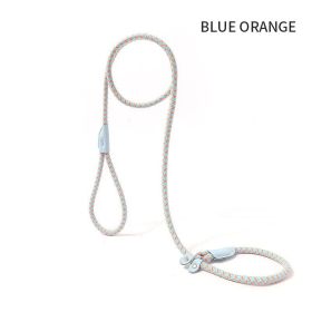 Dog Rope Pulling Rope Puppy Strap Traction Rope Heavy Duty Belt Large Leash Collar Strap Training Harness Hands-Free Leash For Small Dogs Multicolor (Color: Blue Orange, size: 1.5x1)