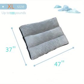 Up to 100 lbs Dog Mat Sleeping Dog Mattress Floor Mat Removable & Washable Dog Kennel Large Dog Kennel Pet Pad Dog Mat Soft Comfortable Bed (Color: Gray, size: 47''*37''*4'' up to 100lbs)