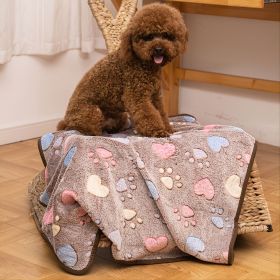 Prt Soft Brown Heart Claw Print Pet Rug For Dog &  S 23in*16in M 30in*20in L 41in*30in (Color: Brown - Polyester, size: S)