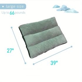 Up to 100 lbs Dog Mat Sleeping Dog Mattress Floor Mat Removable & Washable Dog Kennel Large Dog Kennel Pet Pad Dog Mat Soft Comfortable Bed (Color: Green, size: 39''*27''*3' Up to 66 lbs)