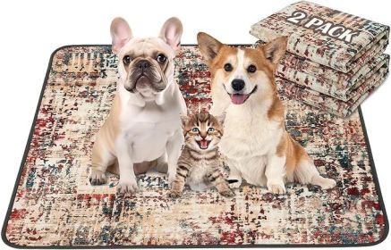 Qeils Washable Pee Pads for Dogs 2 Pack Reusable Puppy Pads 18"x24" Super Absorbent Leakproof Training Pads Non-Slip Potty Pads for Floor CrateCouch (Material Typ: Tie Dye Red-PolyesterTPU, size: 36"*41"(Pack of 2))