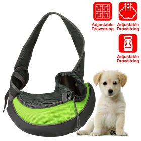 Pet Carrier for Dogs s Hand Free Sling Adjustable Padded Strap Tote Bag Breathable Shoulder Bag Carrying Small Dog (Color: Green, size: S)