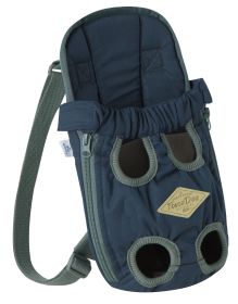 Touchdog 'Wiggle-Sack' Fashion Designer Front & Backpack Dog Carrier (Color: Navy, size: medium)