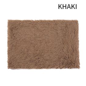 Dog Bed & Extra Matching Cover Sheet Ultra Soft Mat Washable Pet Kennel Bed With Non-Slip Bottom Fluffy Plush Sleeping Mat For L/M/S Dogs (Color: Khaki, size: S)