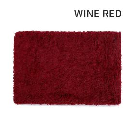 Dog Bed & Extra Matching Cover Sheet Ultra Soft Mat Washable Pet Kennel Bed With Non-Slip Bottom Fluffy Plush Sleeping Mat For L/M/S Dogs (Color: Wine Red, size: S)