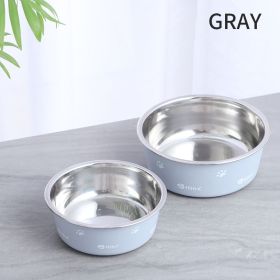 Dog Bowl  Bowl For Food & Water Stainless Steel Pet Feeding Bowl Durable Non-Skid Insulated Heavy Duty With Rubber Bottom For Medium Large Dogs (Color: Gray, size: L)