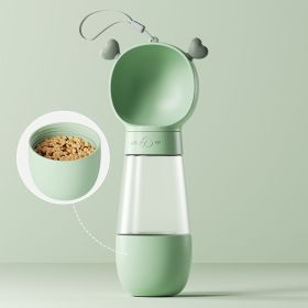 Portable Dog Water Bottle 2 In 1 Water Bottle Dispenser With Food Container Leak Proof Travel Water Bottle For Walking Hiking & Travel Feeder Bowl (Color: Green, size: Water and food)