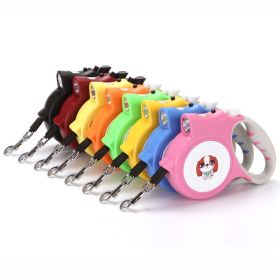 Retractable Dog Leash with Anti-Slip Handle for small medium dog; 16.4ft Dog Walking Leash for S/M Dogs up to 55lbs (Specifications (length * width): 16.4ft, colour: pink)