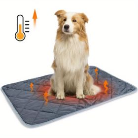 Dog Bed Non-Slip Mat Extra Warm Thermal Pad Self-Heating Mat Warm Thermal Pad Washable Dog Crate  Blanket Non-Slip Bottom For Outdoor & Indoor Pets (Color: Gray, size: L)