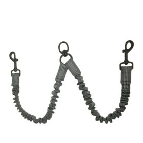 Pet Dog Double Leashes No Tangle Dog Leash Coupler; Comfortable Shock Absorbing Reflective Bungee Lead for Nighttime Safety; Dual Dog Training Leash (colour: dark grey, Specification (L * W): 2.5*50cm)