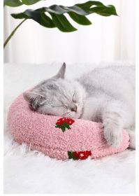 U-shaped pillow protection cervical vertebra deep sleep pet pillow dog  pillow dog dog toy  toy (colour: Yellow, size: 24*20*7cm)