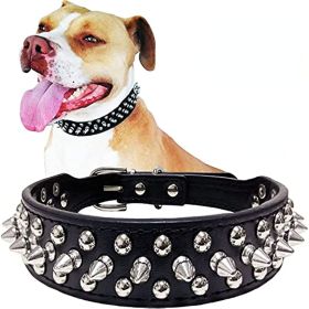 Adjustable Microfiber Leather Spiked Studded Dog Collar with a Squeak Ball Gift for S/M/L Pets Like s/Pit Bull/Bulldog/Pugs/Husky (Color: Red, size: XS(8.3"-10.6" / 21cm-27cm))