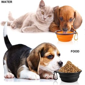 2PCS Folding Bowl Outdoor Portable Dog Bowl Drinking Bowl Dog Bowl  Bowl Pet accompanying Cup Dog Bowl (colour: (2pcs)Small buckle 350ml, size: yellow)