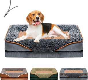 Removable & Washable Pet Dog Sofa & Bed Dog Nest Comfortable & Soft With Raised Edges To Protect The Neck  Sleeping Bed With Removable Plush Cover (Color: Gray, size: M (29.53 *19.69*4.72 in))