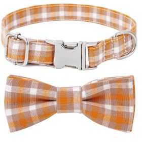 Plaid Dog Collar with Bow Pet Gift Adjustable Soft & Comfy Bowtie Collars for S/M/L Dogs (colour: Style 2, size: L 3.0x60cm)