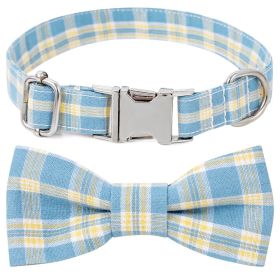 Plaid Dog Collar with Bow Pet Gift Adjustable Soft & Comfy Bowtie Collars for S/M/L Dogs (colour: Style 1, size: XS 1.0x30cm)
