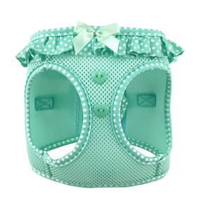 American River Choke Free Dog Harness (Color: Teal Polka Dot Ruffle, size: 2X-Large)