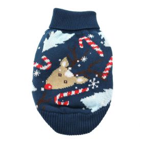 Dog Cable Knit 100% Cotton Sweater Ugly Reindeer (size: X-Large)